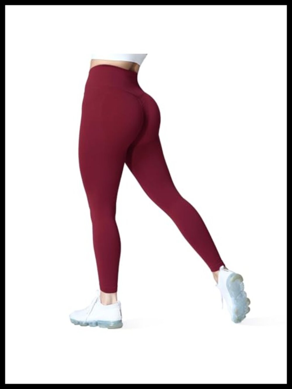 Aoxjox Seamless Scrunch Butt Lifting Leggings 23" High Waisted Nylon Spandex